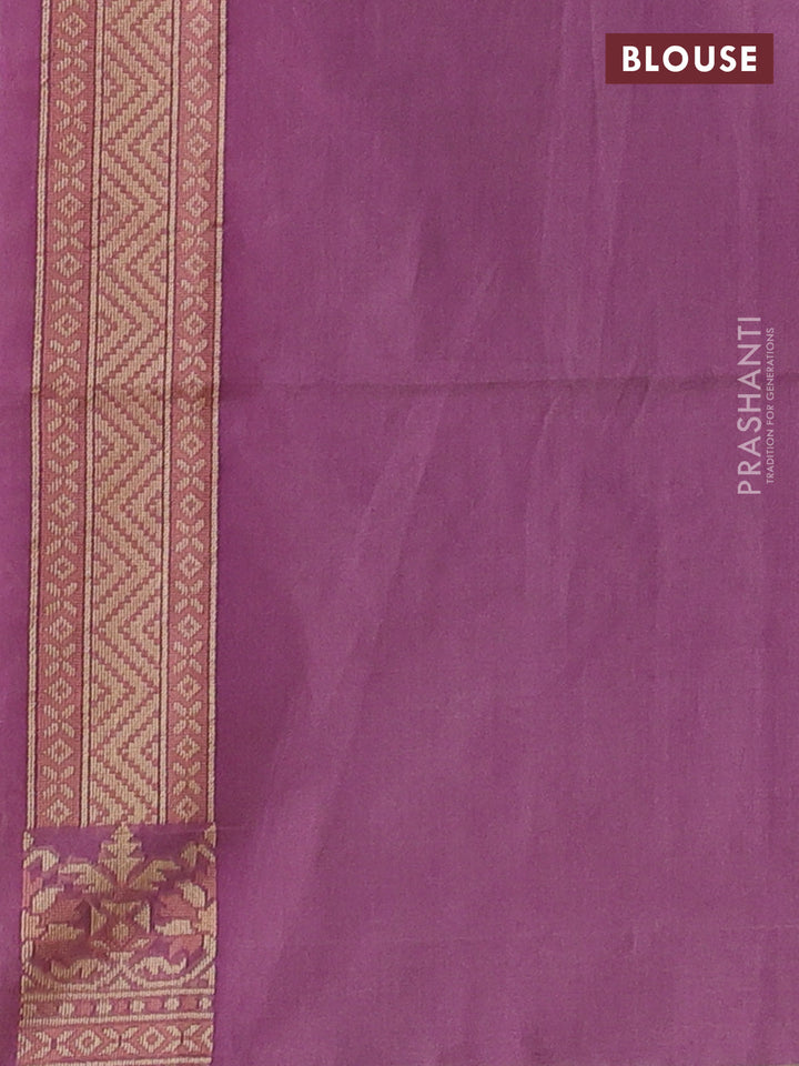 Banarasi cotton saree purple shade with allover thread weaves and woven border