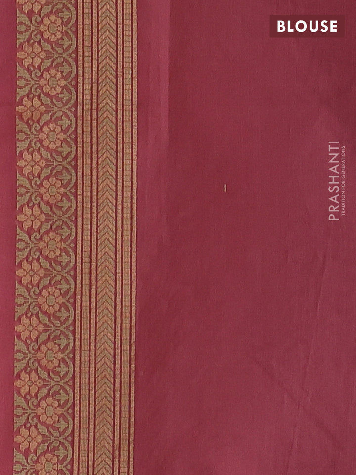 Banarasi cotton saree maroon shade with allover thread weaves and woven border