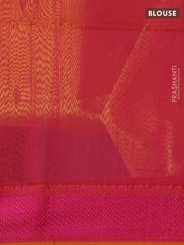 Maheshwari silk cotton saree yellow with thread woven buttas and thread woven border