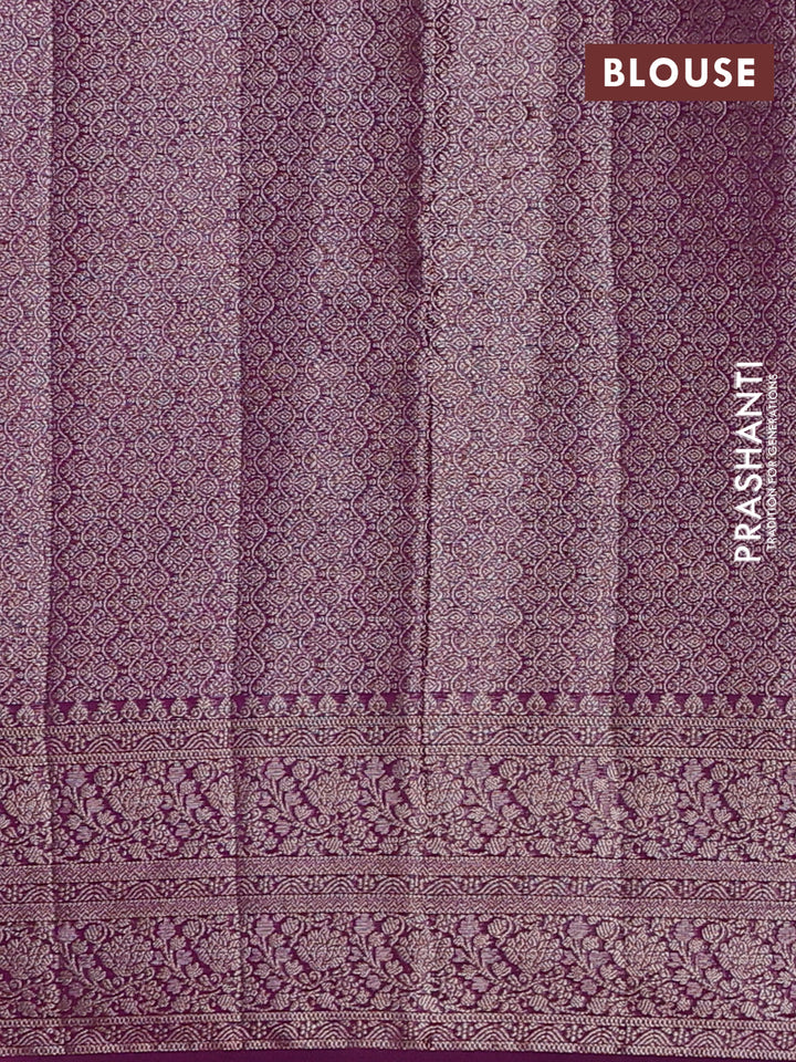 Semi chiniya silk saree purple with allover thread & zari woven buttas and woven border