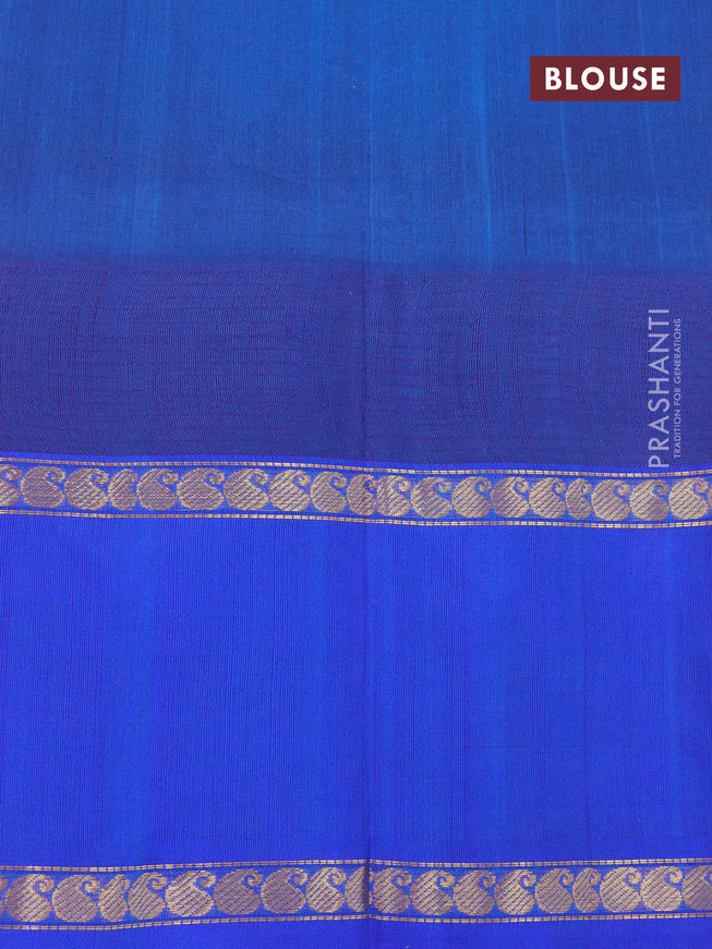 Kuppadam silk cotton saree pink shade and blue with allover zari checked pattern and temple design zari woven annam border