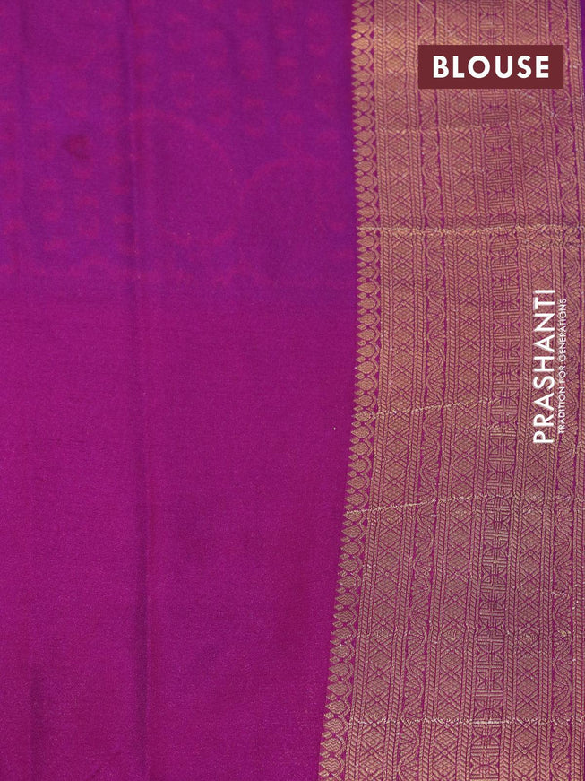 Banarasi semi crepe silk saree cs blue and purple with allover zari woven paisley butta weaves and long zari woven border - {{ collection.title }} by Prashanti Sarees