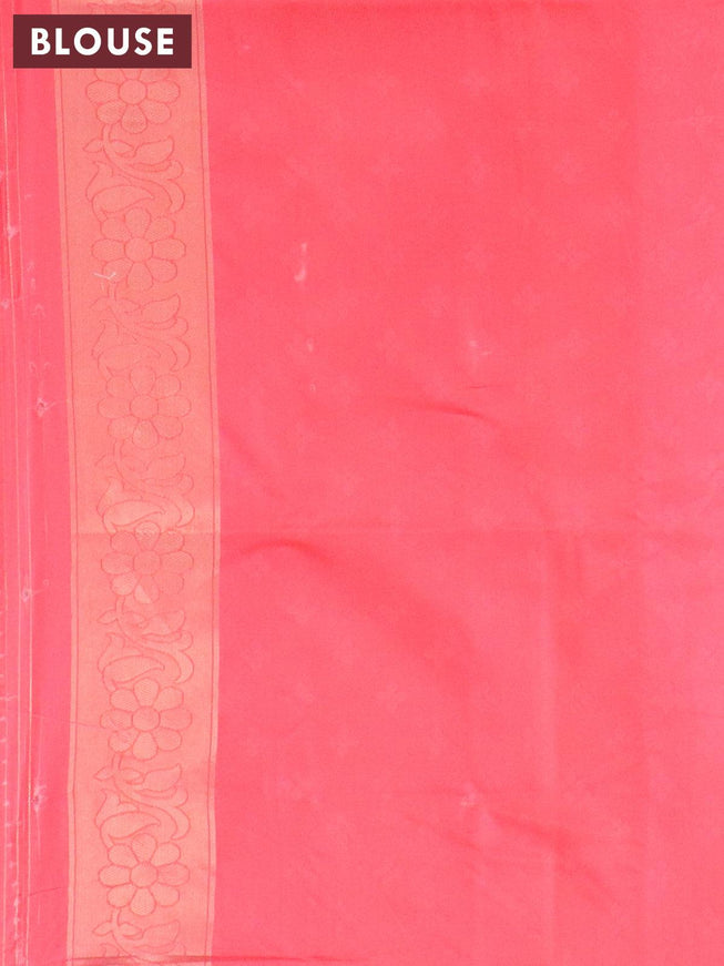 Banarasi softy silk saree cream and dark peach with allover zari weaves & geometric digital prints and zari woven border - {{ collection.title }} by Prashanti Sarees