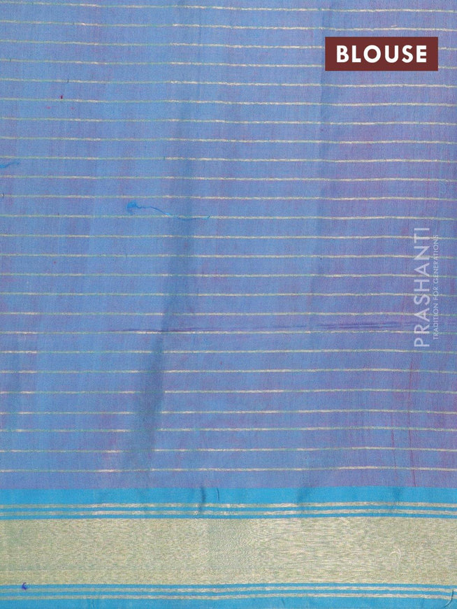 Dupion silk saree red and blue with allover zari checks pattern and thread woven temple zari border - {{ collection.title }} by Prashanti Sarees
