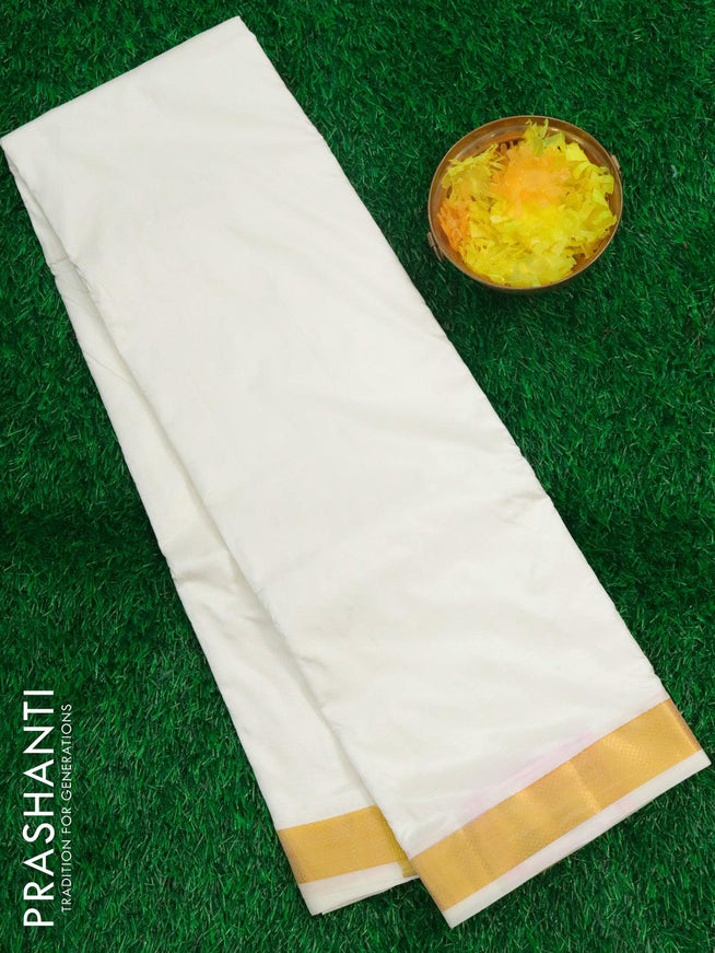 Pure silk dhoti 10 x 6 with zari woven border - {{ collection.title }} by Prashanti Sarees