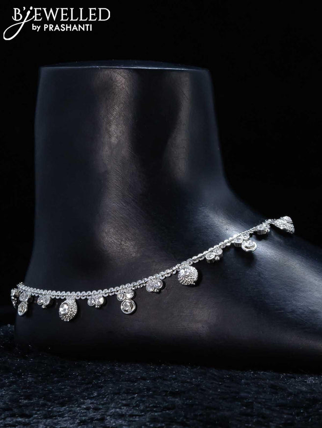 Zircon anklet with cz stone - {{ collection.title }} by Prashanti Sarees