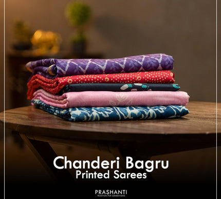 Bagru Block Printed Sarees - Prashanti Sarees