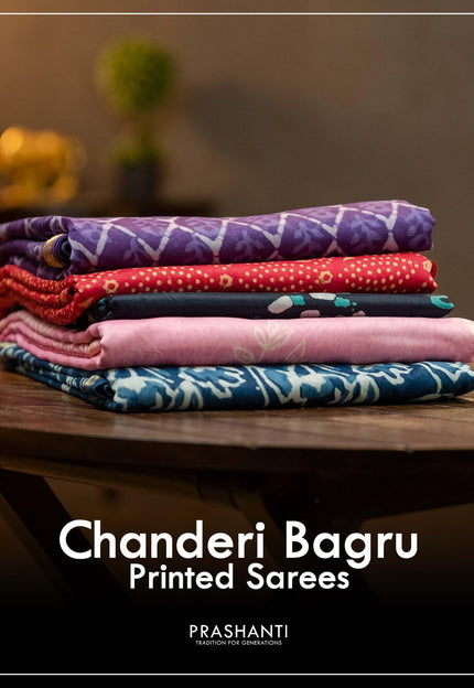 Bagru Block Printed Sarees - Prashanti Sarees