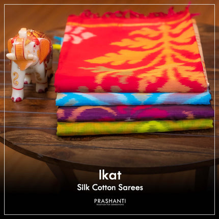 Ikat Silk Cotton Sarees - Prashanti Sarees