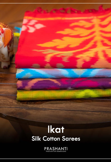 Ikat Silk Cotton Sarees - Prashanti Sarees
