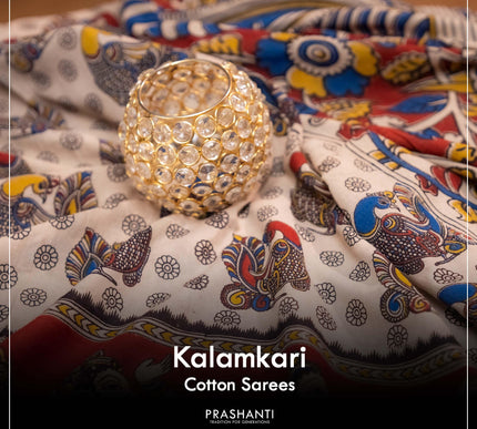 Kalamkari Cotton Sarees - Prashanti Sarees