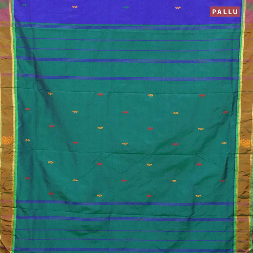 10 yards arani silk saree blue with thread woven buttas and thread woven butta border without blouse - {{ collection.title }} by Prashanti Sarees