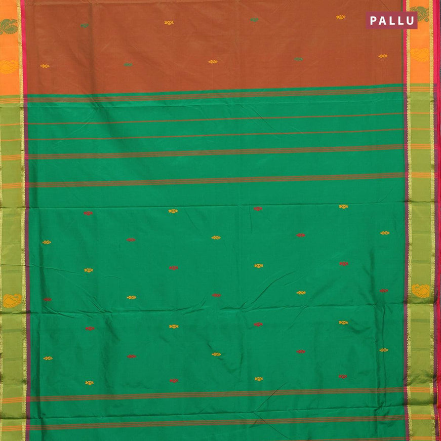 10 yards arani silk saree dual shade of orange and pink with thread woven buttas and thread woven butta border without blouse - {{ collection.title }} by Prashanti Sarees