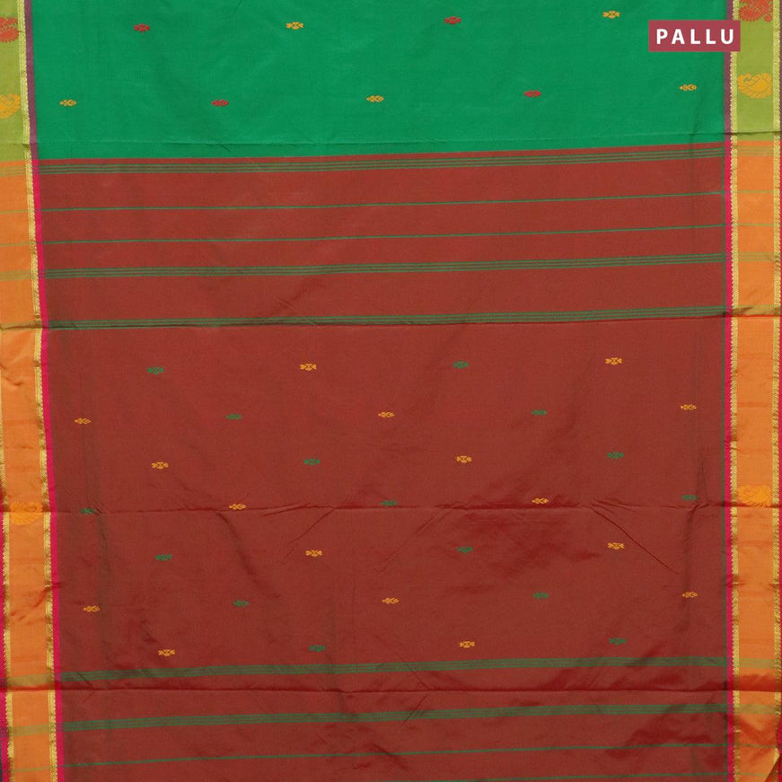 10 yards arani silk saree light green and pink with thread woven buttas and thread woven butta border without blouse - {{ collection.title }} by Prashanti Sarees