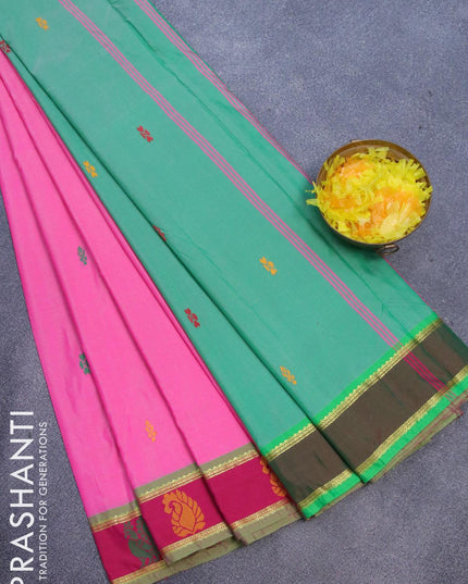 10 yards arani silk saree light pink with thread woven buttas and thread woven butta border without blouse - {{ collection.title }} by Prashanti Sarees