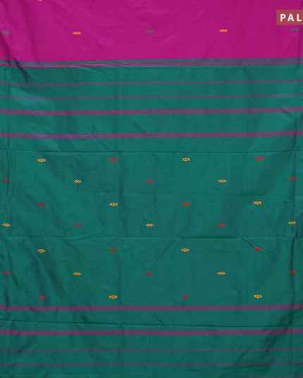 10 yards arani silk saree purple and dual shade of pinkish orange with thread woven buttas and thread woven butta border without blouse - {{ collection.title }} by Prashanti Sarees