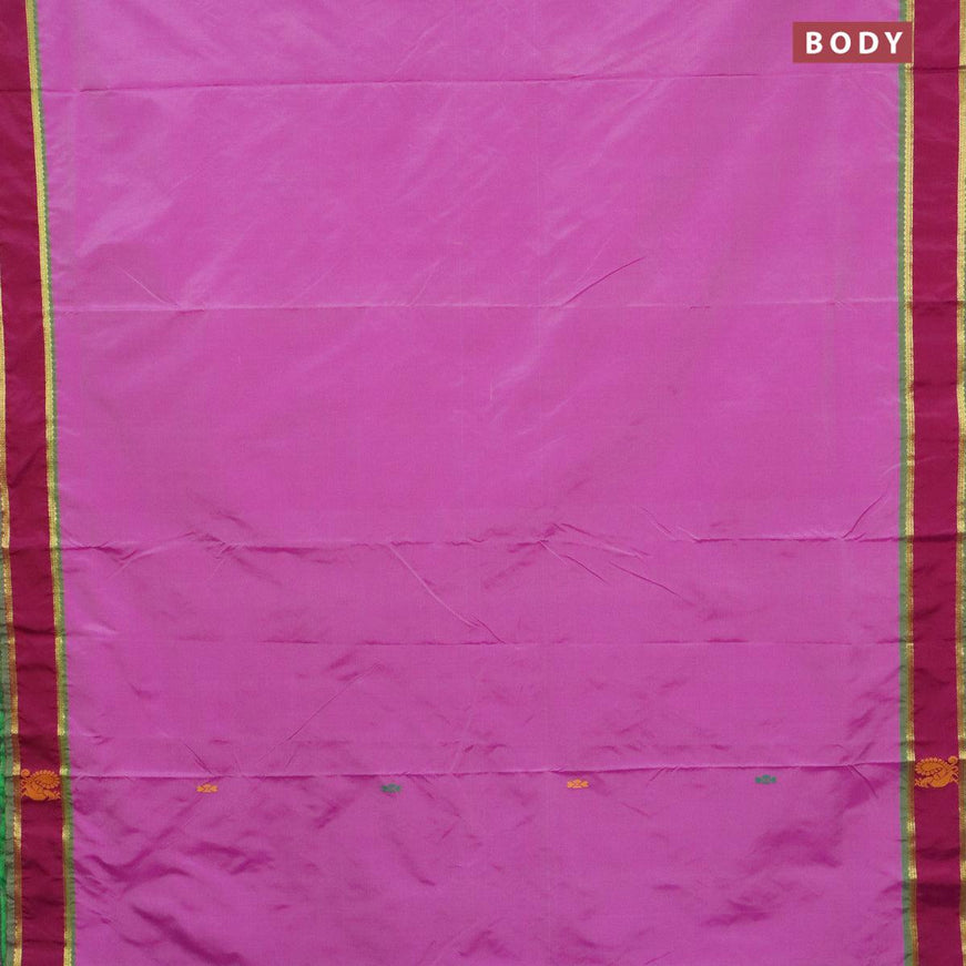 10 yards arani silk saree purple and magenta pink with thread woven buttas and thread woven butta border without blouse - {{ collection.title }} by Prashanti Sarees