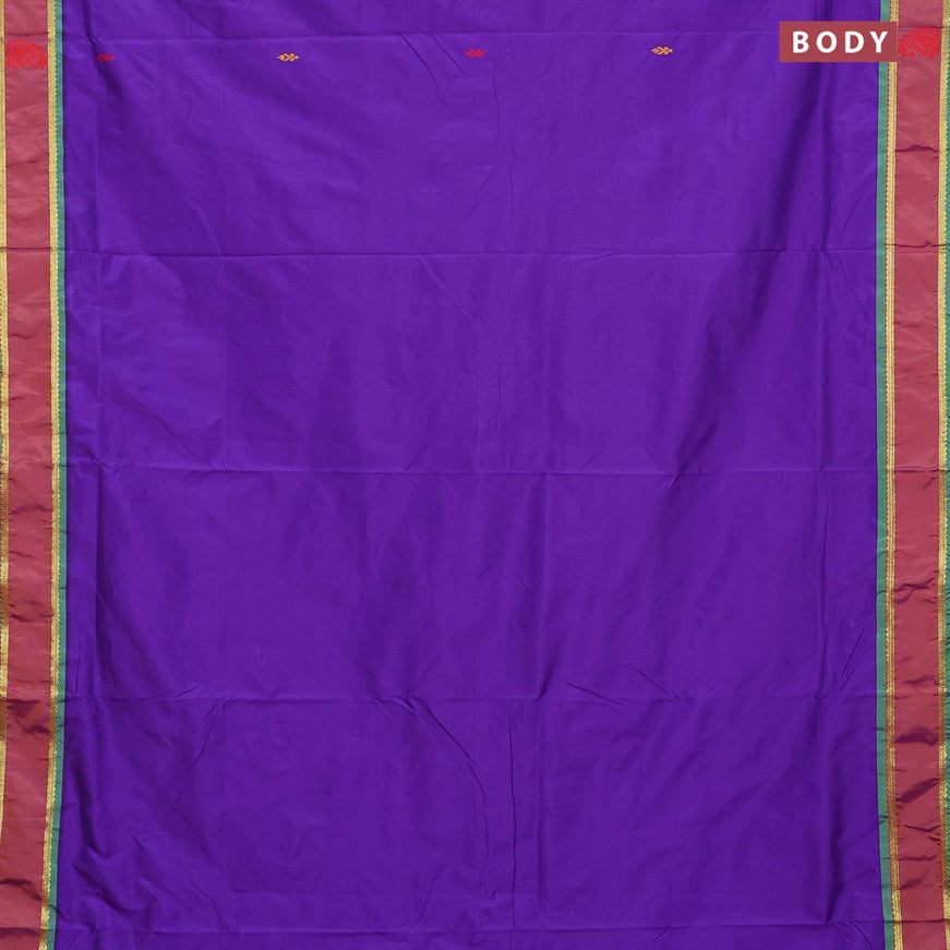 10 yards arani silk saree violet and rust shade with thread woven buttas and thread woven butta border without blouse - {{ collection.title }} by Prashanti Sarees