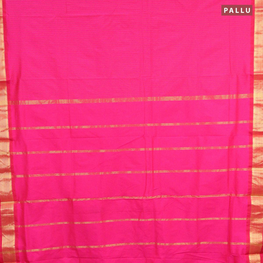 10 yards roopam silk saree pink with allover checked pattern and zari woven border without blouse - {{ collection.title }} by Prashanti Sarees
