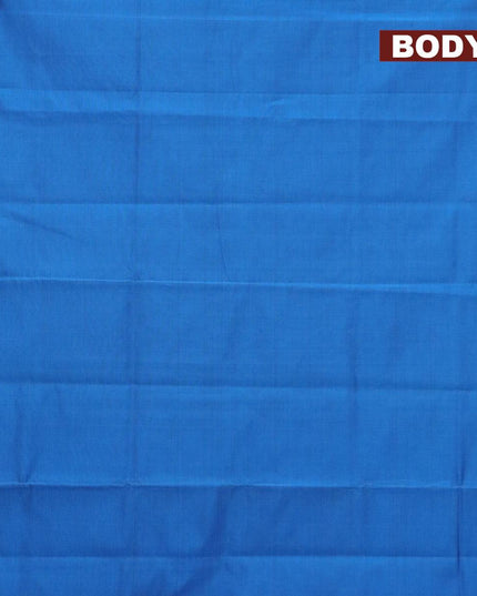 10 yards semi silk saree cs blue and purple with plain body and rudhraksha & annam zari woven border without blouse - {{ collection.title }} by Prashanti Sarees