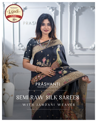 Semi Raw Silk Sarees