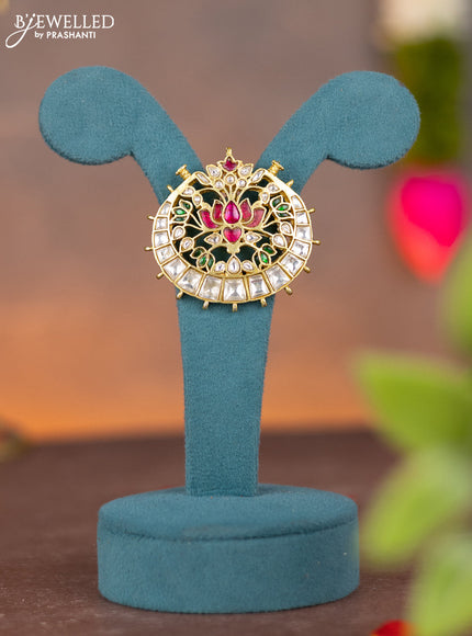 Jadau pendant chandbali design with jadau kundan stones