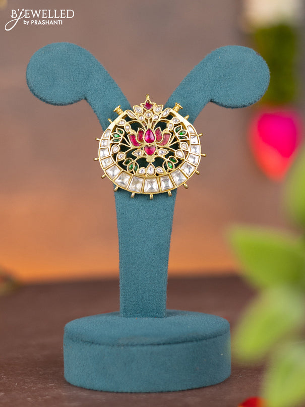 Jadau pendant chandbali design with jadau kundan stones