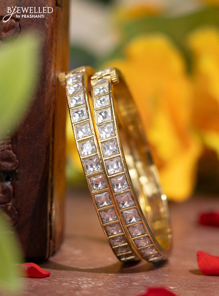 Jadau screw type bangle with kundan stones