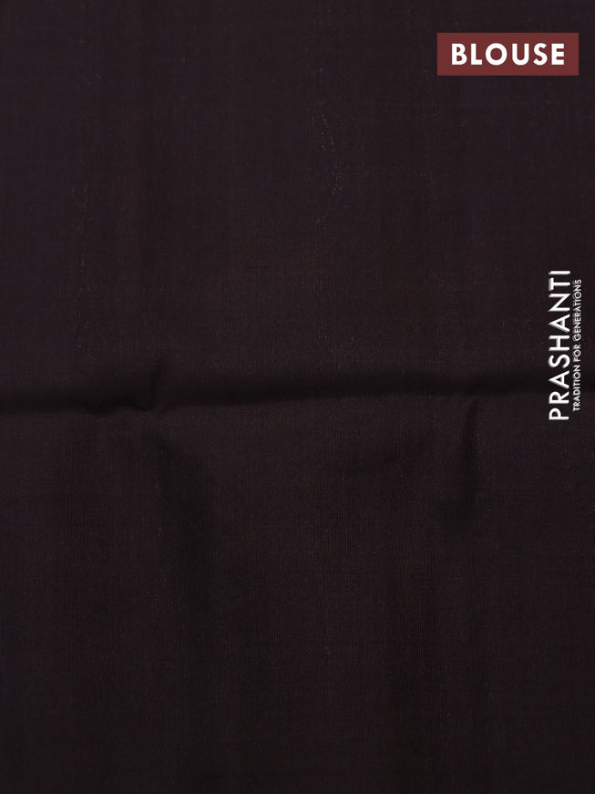 Pure soft silk saree candy pink and deep coffee brown with allover silver zari brocade weaves and long silver zari woven border