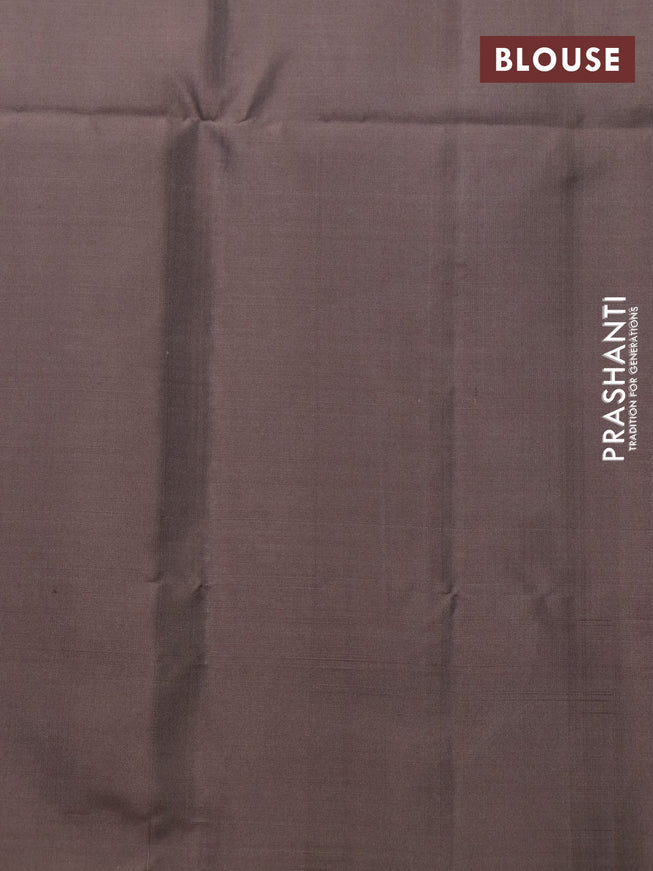 Pure soft silk saree teal green shade and pastel brown with allover checks & silver zari woven buttas and simple border