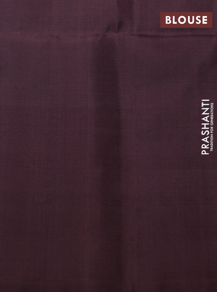 Pure soft silk saree teal shade and rosy brown with silver zari woven brocade weaves and silver zari woven annam border