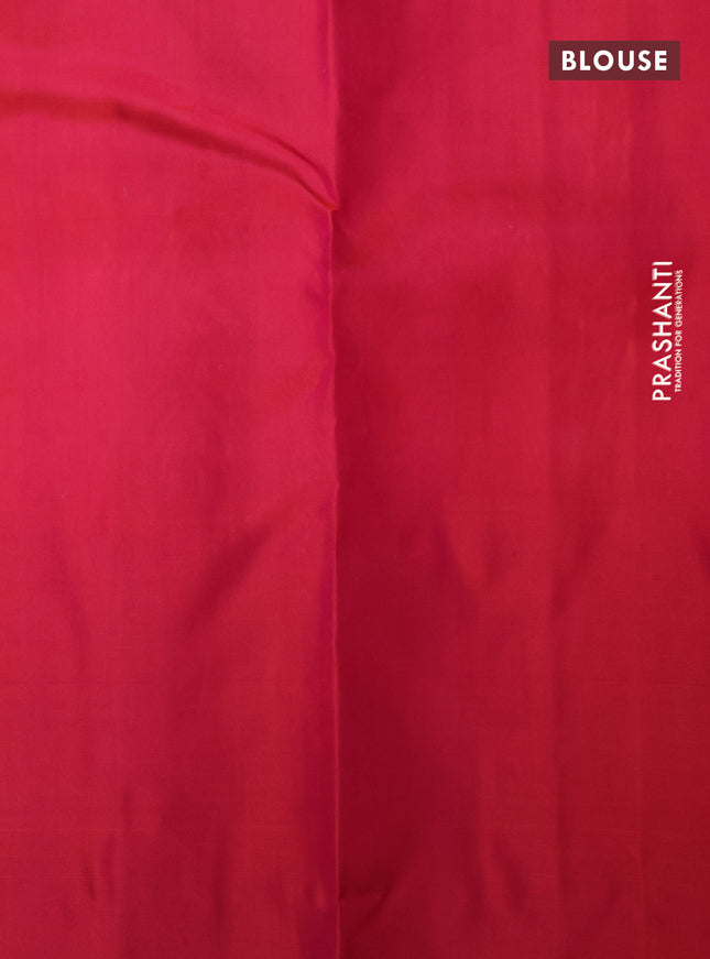 Pure soft silk saree mustard yellow and dual shade of pink with allover copper zari weaves & buttas and copper zari woven butta border