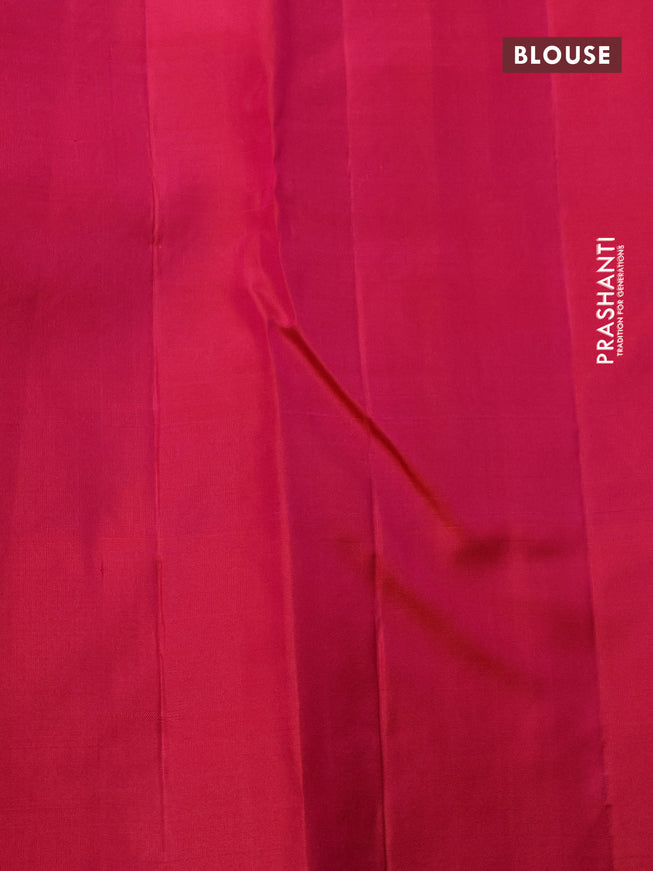 Pure soft silk saree green and dual shade of pinkish orange with allover zari woven brocade weaves and zari woven butta border