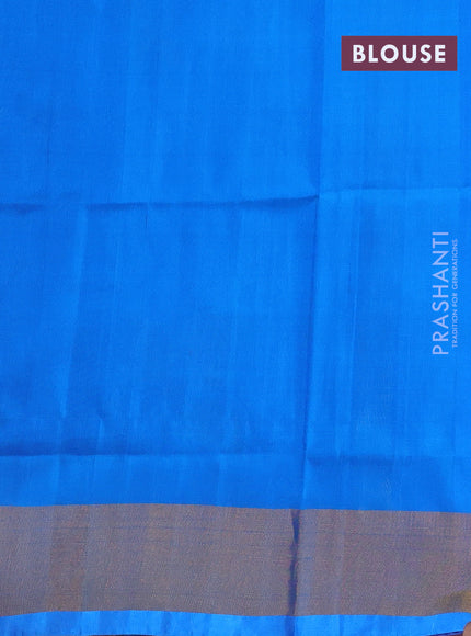 Pure uppada silk saree blue and cs blue with jamdhani buatts and zari woven border