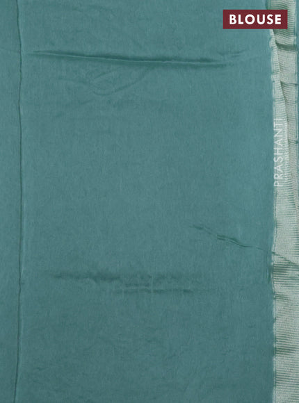 Banarasi silk saree pastel blue shade with allover zari weaves and zari woven border