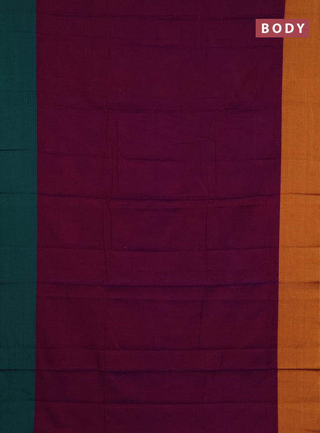 Narayanpet cotton saree purple shade with plain body and ganga jamuna border