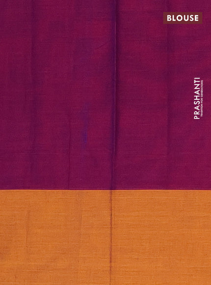 Narayanpet cotton saree purple shade with plain body and ganga jamuna border