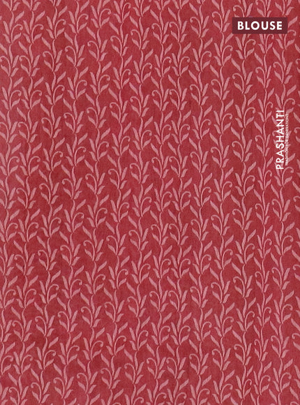 Semi tussar saree grey shade and maroon with allover prints and small zari woven border