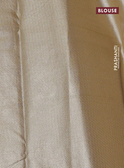 Tissue saree mustard yellow with embroidery work buttas and temple design zari border