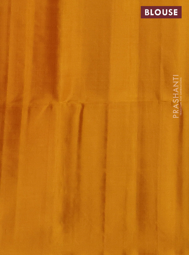 Pure soft silk saree mustard yellow with allover zari weaves and zari woven butta border