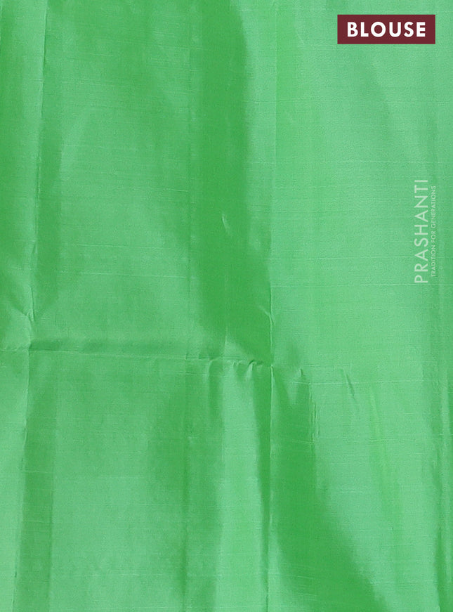 Pure soft silk saree deep wine shade and fluorescent green with allover silver zari brocade weaves and long silver zari woven border