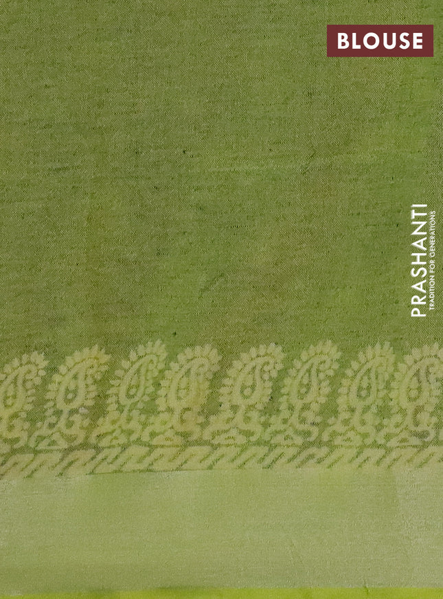 Pure linen saree blue shade and yellow with allover prints and silver zari woven border