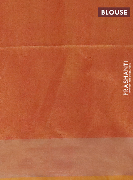 Pure linen saree pink with batik butta prints and silver zari woven border