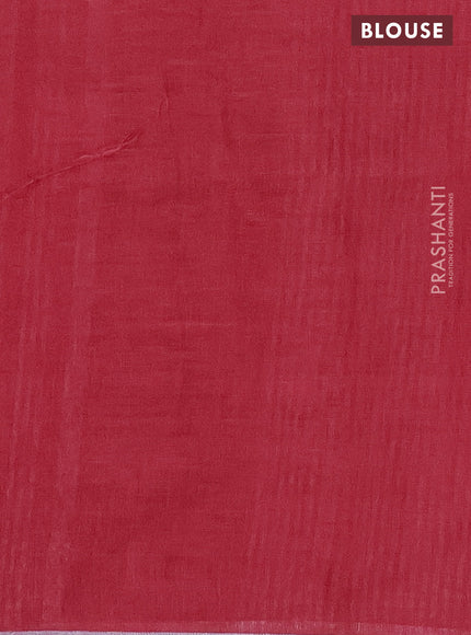 Pure linen saree maroon with plain body and silver zari woven border