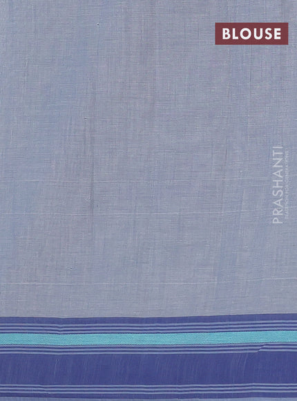 Khadi cotton saree off white and grey shade teal with allover butta prints and woven border