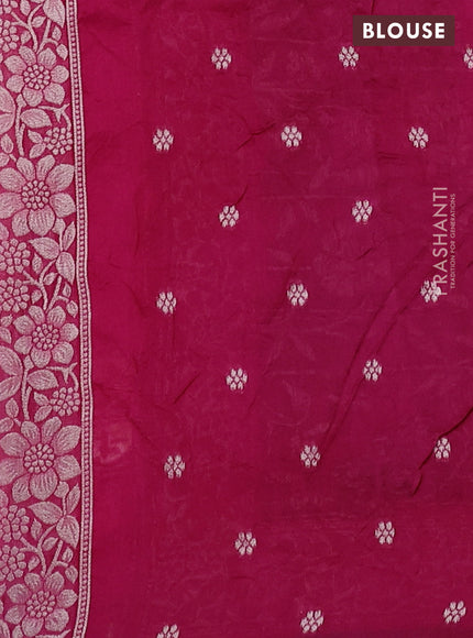 Banarasi raw silk saree pink with bandhej and zari woven paithani style border