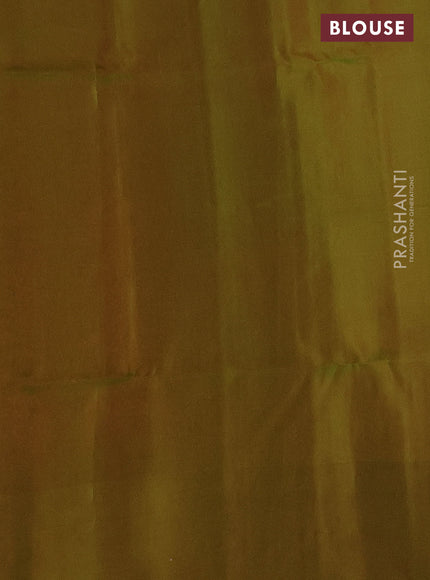 Kanchipuram soft silk saree red and dual shade of green with allover zari weaves and rich zari woven border