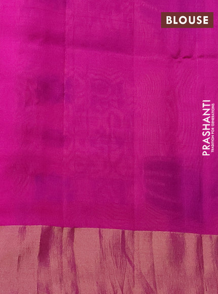 Pure raw silk saree teal green and pink with zari woven buttas and zari woven border & paithani style pallu