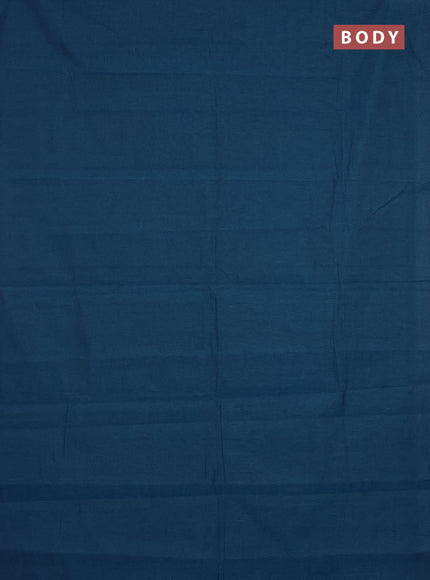 Chirala cotton saree cs blue and purple with plain body and zari woven blouse