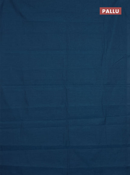 Chirala cotton saree cs blue and purple with plain body and zari woven blouse